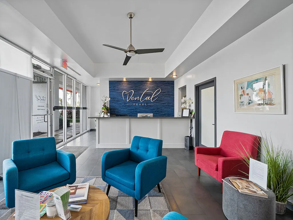 The reception at Dental Pearl in North Miami Beach